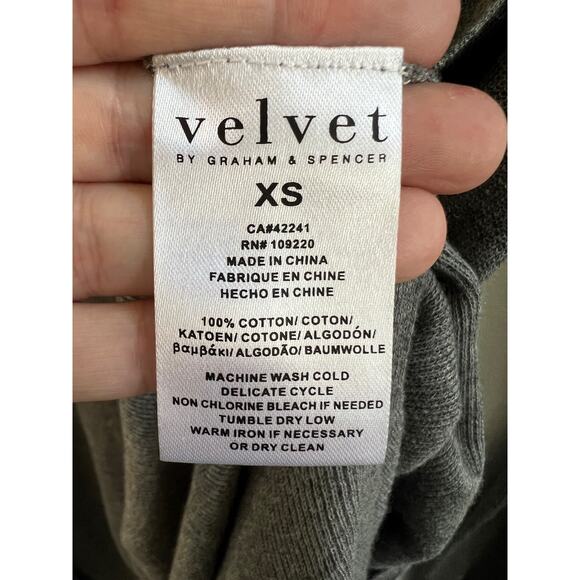 Velvet by Graham & Spencer Gray Lux Cotton Long Slit Cardigan Lighweight XS - Picture 7 of 9